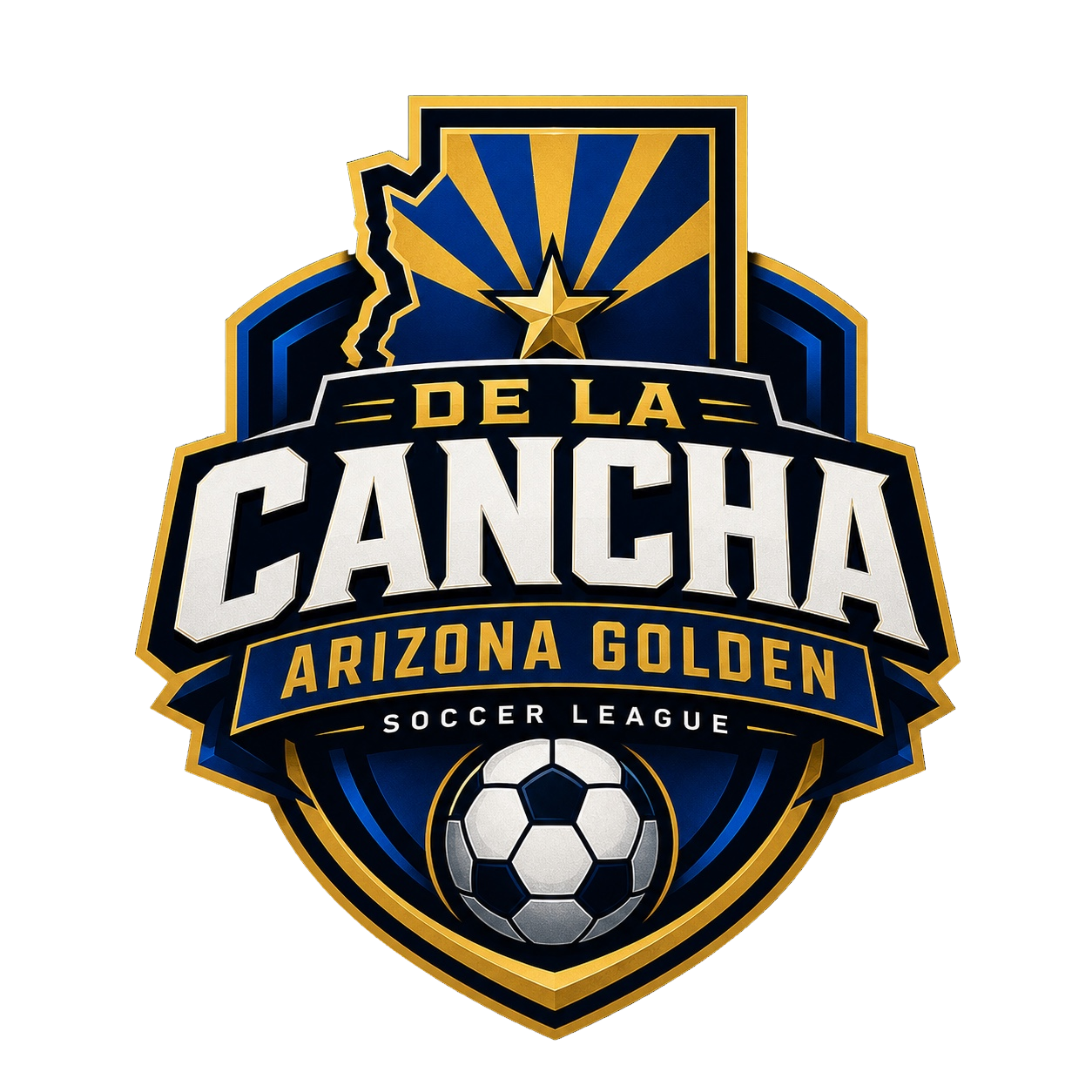 Logo oficial De la Cancha Arizona Golden Soccer League